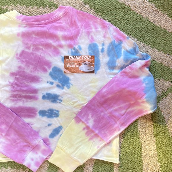 Vans Off The Wall Tie-Dye Crop Long Sleeve T-Shirt Women's NWT - Picture 7 of 11